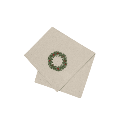 SERVILLETA DE TELA CORONA NAVIDAD 40X40 CM