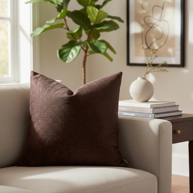FUNDA COJIN MAP DESIGN MADRI TERCIOPELO 45X45CM CHOCOLATE