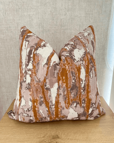 FUNDA COJIN MAP DESIGN 45X45CM OCRE MARBLE TOPO