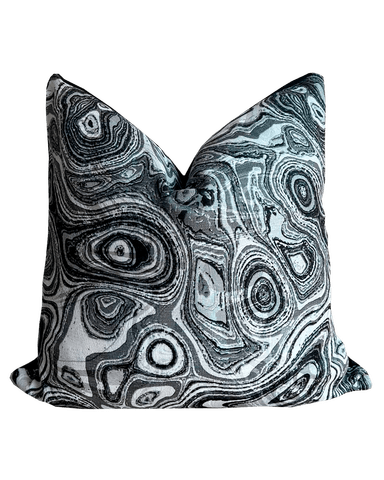 FUNDA COJIN MAP DESIGN MARBLE BLACK SATIN 45X45CM NEGRO