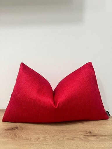 FUNDA COJIN MAP DESIGN RED VELVET 50X30CM ROJO