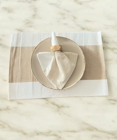 SET INDIVIDUAL MAP DESIGN ALGODON BEIGE MESA SABA 3 33X48 CM