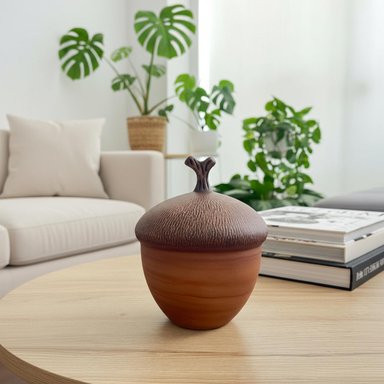 ADORNO MAP DESIGN MARRÓN BELLOTA DECORATIVA 18X18X19 CM