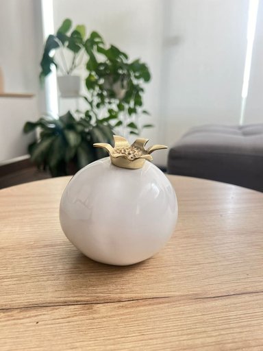 ADORNO MAP DESIGN BLANCO FRUTA GRANADA 10X10X11 CM