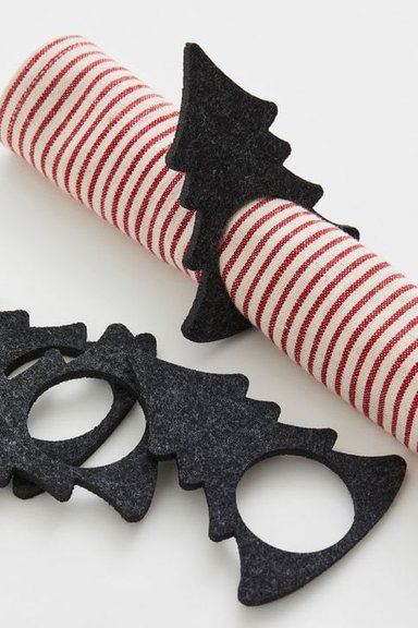 PACK 4 ARO MAP DESIGN NEGRO SERVILLETA ARBOL NAVIDAD