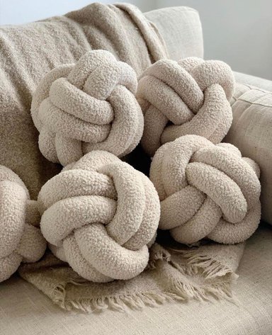 COJÍN MAP DESIGN 30CM BEIGE NUDO DECORATIVO CURLY