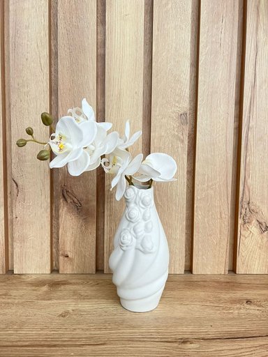 FLORERO MAP DESIGN BLANCO MATE ROSAS DECOR 09X09X20 CM