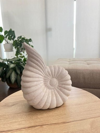 FLORERO MAP DESIGN CERÁMICA BEIGE PLAYA CARACOL 23X14X27 CM