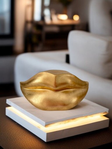LABIO DECORATIVO DORADO 24X14X11 CM