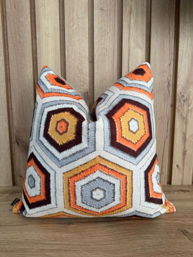 FUNDA DE COJÍN HEXAGONAL VIBRANTE 45X45 CM