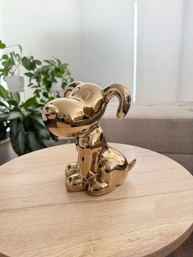 ADORNO PERRO DECOR DORADO 18X16X23.8 CM