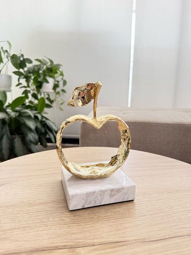 ADORNO MANZANA MÁRMOL 12X10X17 CM