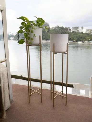 JUEGO DE MACETEROS DE PISO MODERN TERRAZO