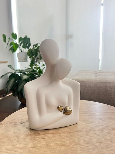 ADORNO MAP DESIGN PAREJA SOMOS UNO SAND 18X9X26 CM