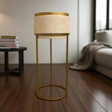 MACETERO DE PISO KIOTO DORADO 39X91 CM