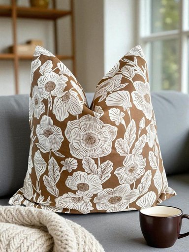 FUNDA DE COJÍN FLORES MARINAS