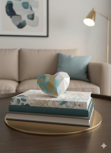 ADORNO CORAZÓN GEOMÉTRICO MIX