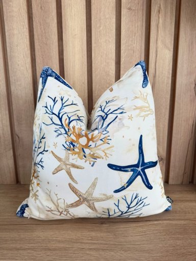 FUNDA DE COJÍN PLAYA MAREA AZUL 45X45 CM