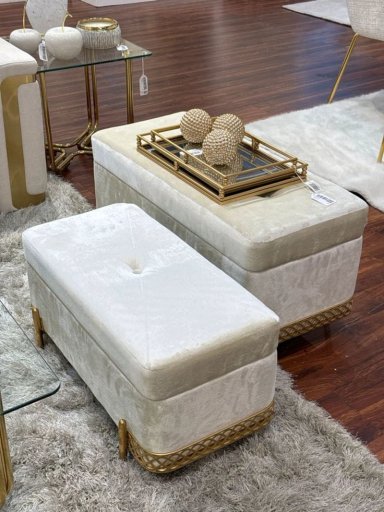 JUEGO DE BANDEJAS DECORATIVAS METÁLICAS GOLDEN 45X30X5.5 CM