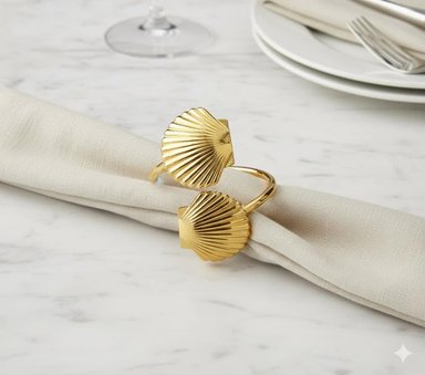 SET DE 6 AROS DE SERVILLETA CARACOLE PLAYA