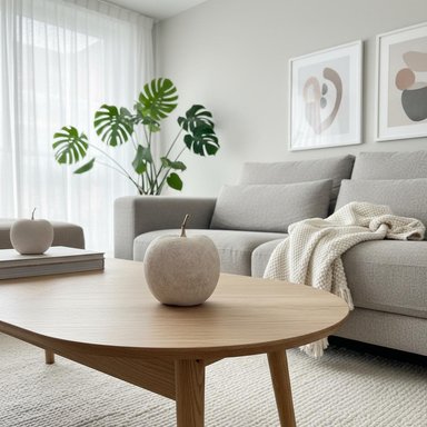 MANZANA DECORATIVA CALIZA ADORNO CENTRO MESA 13CM