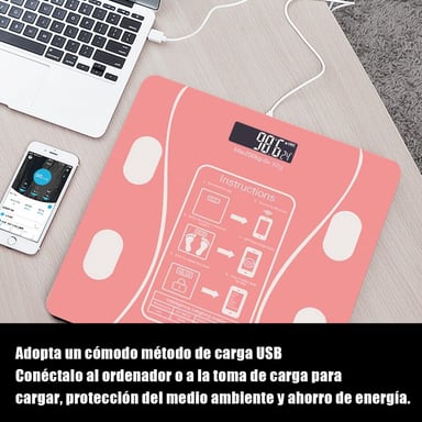BALANZA DIGITAL BLUETOOTH SMART CONTROLA PESO GRASA CORPORAL - 5