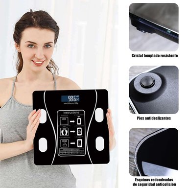 BALANZA DIGITAL BLUETOOTH SMART CONTROLA PESO GRASA CORPORAL - 2