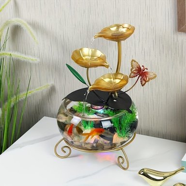 FUENTE DECORATIVA CON PECERA Y LUCES LED