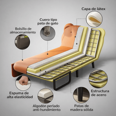 SOFÁ CAMA CONVERTIBLE DISEÑO OSO CÓMODO Y RESISTENTE - 5