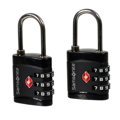 PACK CANDADO GLOBAL TA COMBILOCK 3 DIAL TSA X2 BLACK