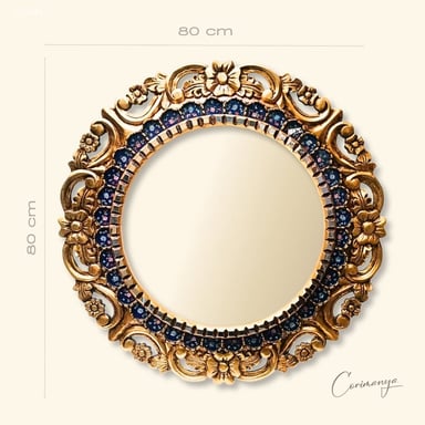 ESPEJO CUS134 CIRCULAR AZUL ORNAMENTAL CUSCAJA 80CM - 1