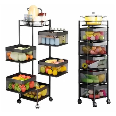 ORGANIZADOR NEGRO GIRATORIO 5 PISOS CUADRADO