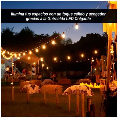 GUIRNALDA LED COLGANTE 5 METROS Y 10 FOCOS LUZ AMARILLA - 3
