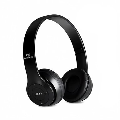 AUDÍFONOS INALÁMBRICOS BLUETOOTH 5.0 P47 NEGRO - 1