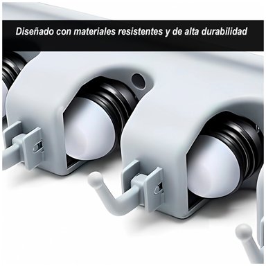 SOPORTE ORGANIZADOR DE ESCOBAS 5 ESPACIOS - 2