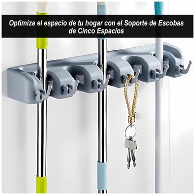 SOPORTE ORGANIZADOR DE ESCOBAS 5 ESPACIOS - 3