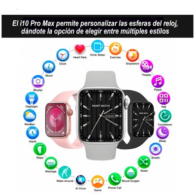 SMARTWATCH BLUETOOTH I10 PRO MAX PLOMO - 2