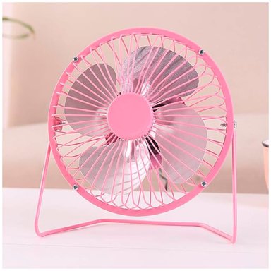 VENTILADOR PORTÁTIL USB COLOR ROSADO 4 ASPAS