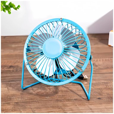 VENTILADOR PORTÁTIL USB COLOR AZUL 4 ASPAS