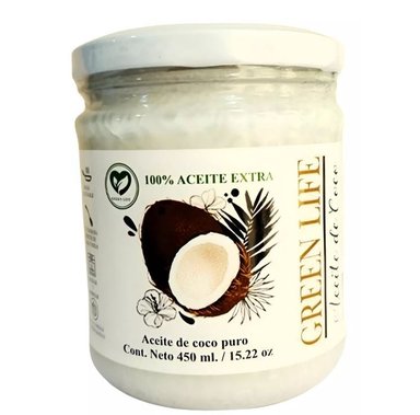 ACEITE DE COCO VIRGEN X 450ML GREEN LIFE