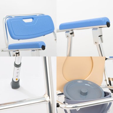 SILLA SANITARIA ACOLCHADA CON BAÑO PORTÁTIL - 5