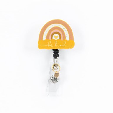 CARRETE CREDENCIAL CLIP DISEÑO ARCOÍRIS