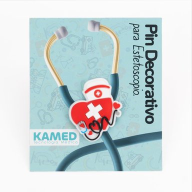 PIN DECORATIVO PARA ESTETOSCOPIO KAMED DISEÑO CORAZÓN