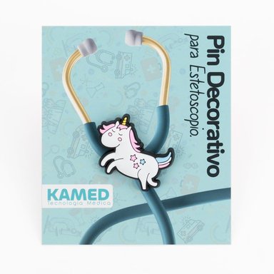 PIN DECORATIVO PARA ESTETOSCOPIO KAMED DISEÑO UNICORNIO