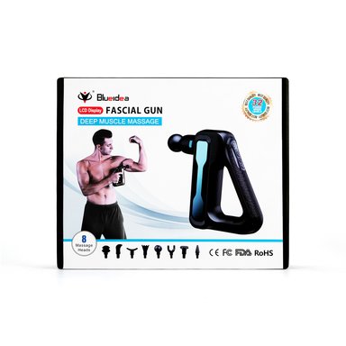 MASAJEADOR BLUEIDEA FASCIAL GUN CON 8 CABEZALES BLD-888