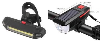 KIT LUZ DELANTERA DE 300LM + LUZ POSTERIOR DE 100LM PARA CICLISTA