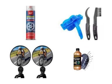 SPRAY+KIT DE LIMPIEZA+LIQUIDOANTIPINCHAZO+ESPEJO BICICLETA