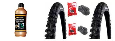 2 LLANTAS KENDA +CÁMARAS+LÍQUIDO ANTIPINCHAZOS PARA BICICLETA