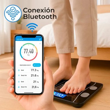 BALANZA DIGITAL BLUETOOTH 180 KG CONTROL DE PESO INTELIGENTE