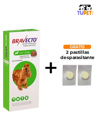 BRAVECTO ANTIPULGAS PARA PERRO MASTICABLE 10 - 20 KG